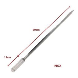 3 Espeto Espada Inox 50cm Cabo Revestido Alumínio Churrasco - 2