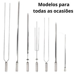 3 Espeto Espada Inox 50cm Cabo Revestido Alumínio Churrasco - 5