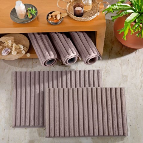 Tapete Banheiro Microfibra 50x70cm Antiderrapante Marrom Capuccino Soleido