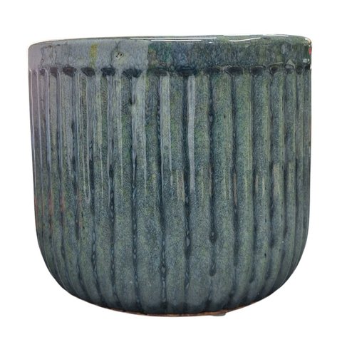 Vaso de Cerâmica Violeta (15) Verde Acinzentado Burguina