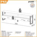 Ver imagem 4 de Rack Bancada 220cm Tv Industrial Dalla Costa 100% Mdf Cor:freijó com Preto Fosco