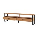 Ver imagem 3 de Rack Bancada 220cm Tv Industrial Dalla Costa 100% Mdf Cor:freijó com Preto Fosco