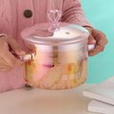 Ver imagem 2 de Panela de Vidro com Tampa e Alça, Panela de Vidro Transparente para Sopa, Macarrão, Comida para Bebê