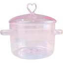 Ver imagem 1 de Panela de Vidro com Tampa e Alça, Panela de Vidro Transparente para Sopa, Macarrão, Comida para Bebê