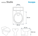 Ver imagem 2 de Assento Sanitário para Linha Incepa Studio Mdf Laqueado na Cor Bone/areia