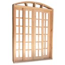 Ver imagem 3 de Porta Balcão de Correr de Madeira Padrão Cedro Quadriculada em Arco Bat.14 Cm-2.35(a)x2.30(l)