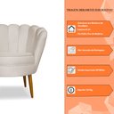 Ver imagem 7 de Kit 2 Poltronas Decorativa Sala de Estar Pétala Veludo Bege - Montanaris Decor MD MONTANARIS DECOR