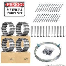 Kit Concertina Simples - Ouriço Simples com 31,5 cm de diâmetro, Rende aprox. 40 Mts de muro - 1 Kit Concertina Simples - Ouriço Simples com 31,5 cm de diâmetro, Rende aprox. 40 Mts de muro - 1