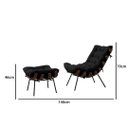Ver imagem 4 de KIT 2 POLTRONAS COSTELA COM 2 PUFFS-SUEDE PRETO GAT MAGAZINE