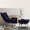 Ver imagem 2 de KIT 2 POLTRONAS COSTELA COM 2 PUFFS-SUEDE PRETO GAT MAGAZINE