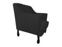 Ver imagem 2 de Kit 2 Poltronas Decorativa Julia Couro Preto Pés Madeira Ms Decor