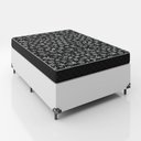 Ver imagem 1 de Cama Box Viúva + Colchão Espuma D20 - 51x128x188cm - e-Shop Casa - Couro Branco