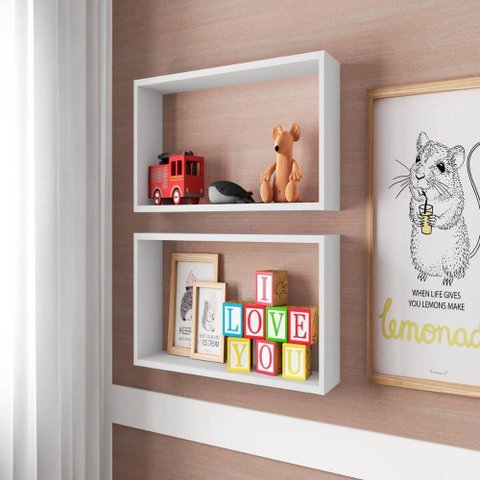 Nicho Organizador Infantil para Brinquedos Multiuso NI7030 70x30cm Branco - Art In Móveis