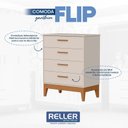 Ver mais imagens de Berço Americano Danny com Colchão Gazin e Cômoda Gaveteiro Flip Areia Acetinado - Reller