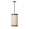 Pendente Sala de Estar Essence Tela Indiana Cor Palha Fio Preto 150cm D16 - 2
