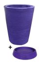 Ver mais imagens de Kit Vaso Planta + Prato 50x40 Redondo Cônico Polietileno BGPLASTICOS LILAS VIOLETA 008
