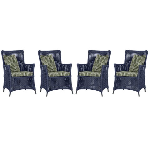 4 Poltronas Igapó Alumínio Micro Pintura Preta Corda Náutica Estofado 5