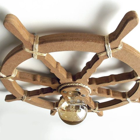 Lustre Luminária Pendente 65cm Leme de Navio Rústico 1b