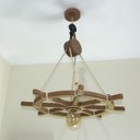 Ver imagem 5 de Lustre Luminária Pendente 65cm Leme de Navio Rústico 1b