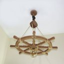Ver imagem 2 de Lustre Luminária Pendente 65cm Leme de Navio Rústico 1b