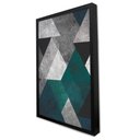 Ver imagem 2 de Quadro Decorativo Caixa Geométrico Cinza, Azul e Preto TaColado Moldura Caixa 3cm Madeira com Vidro