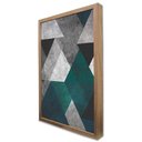 Ver imagem 3 de Quadro Decorativo Caixa Geométrico Cinza, Azul e Preto TaColado Moldura Caixa 3cm Madeira com Vidro
