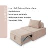 4 em 1 Poltrona, Puff, Chaise e Cama Ares Rosé Estofama - 9