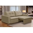 Ver imagem 1 de Sofá Retrátil 2 Lugares 1,80m Luna Suede Bege Adonai Estofados