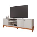 Ver imagem 2 de Rack para Sala Ripado Tv até 70 Polegadas 3 Portas 100% Mdf Off White Cinamomo Hong Shop Jm