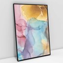 Ver imagem 1 de Quadro Decorativo em Canvas Abstrato Mármore Lux Colors TaColado Moldura Flutuante 4,5cm Preta 120 x