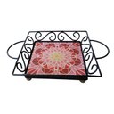 Ver imagem 4 de Fruteira de Mesa Bandeja Ferro e Azulejo Quadrada Premium Cozinha Azulejo G5