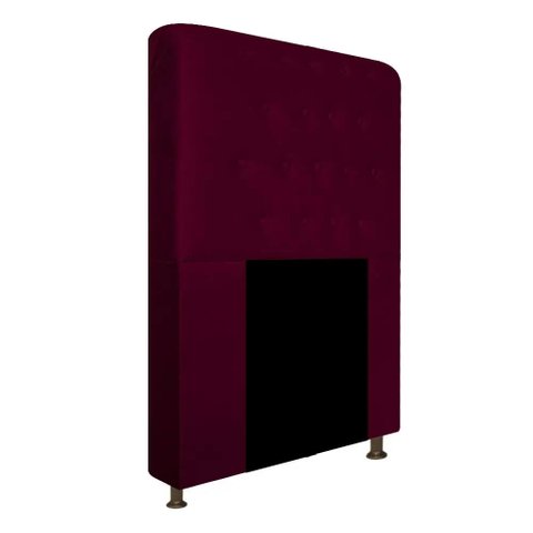 Cabeceira Brenda Para Cama Box Solteiro 120cm com Capitonê Suede - Ecotec Decor:Vinho