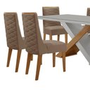 Ver imagem 3 de Mesa Sala de Jantar Carol 180cm e 6 Cadeiras Safira Moderna Vel. Capuccino Off White Imbuia