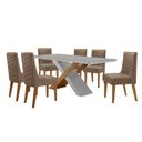 Ver imagem 2 de Mesa Sala de Jantar Carol 180cm e 6 Cadeiras Safira Moderna Vel. Capuccino Off White Imbuia