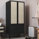 Ver imagem 1 de Guarda Roupas 2 Portas 2 Gavetas Palhinha Pé Madeira Oslo Artesano | Hanover