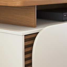 Rack para Sala de Estar Tv 75 Pol com Rodízios Laguna C04 Freijó Off White - Lyam Decor - 4