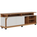 Ver imagem 1 de Rack para Sala de Estar Tv 75 Pol com Rodízios Laguna C04 Freijó Off White - Lyam Decor