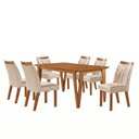 Ver imagem 2 de Conjunto Sala de Jantar Mesa Elos 1,60x0,80 Tampo Amadeirado 6 Cadeiras Veneza New Cinamomo Yescasa