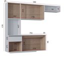 Ver imagem 4 de Armário de Cozinha Mel Suspensa Compacta com Balcão 180cm Mdf Damasco Poquema Móveis