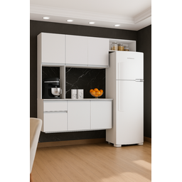 Kit Cozinha Suspensa Mel Armário e Balcão 180cm Poquema Móveis - 1
