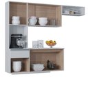 Ver imagem 6 de Armário de Cozinha Mel Suspensa Compacta com Balcão 180cm Mdf Damasco Poquema Móveis