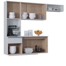 Kit Cozinha Suspensa Mel Armário e Balcão 180cm Poquema Móveis - 6
