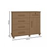 Cômoda 1 Porta 5 Gavetas Ibiza Plus Noce Bronze Lanza - 2