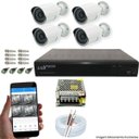 Ver imagem 1 de Kit Cftv 4 Câmeras AHD-M 720P 3,6MM Dvr 4 Canais Luxvision 720p + ACESSORIOS