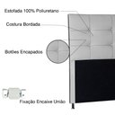 Ver imagem 3 de Cabeceira King 1,95m Roma Corano - Pallazio - Cinza