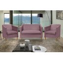 Ver imagem 2 de Kit Namoradeira e 2 Poltronas Titânio Suede Rosê