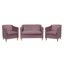 Ver imagem 1 de Kit Namoradeira e 2 Poltronas Titânio Suede Rosê