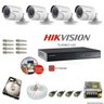 Kit Cftv 4 Câmeras Hikvision 720P HDTVI DVR Hikvision Turbo HD 4 Canais + HD 500GB - 1