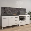 Ver imagem 3 de Armário Cozinha Balcão Gabinete de Pia 120 Cm Bruna e Balcão Lilian para Microondas e Forno Elétrico