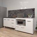 Ver imagem 2 de Armário Cozinha Balcão Gabinete de Pia 120 Cm Bruna e Balcão Lilian para Microondas e Forno Elétrico